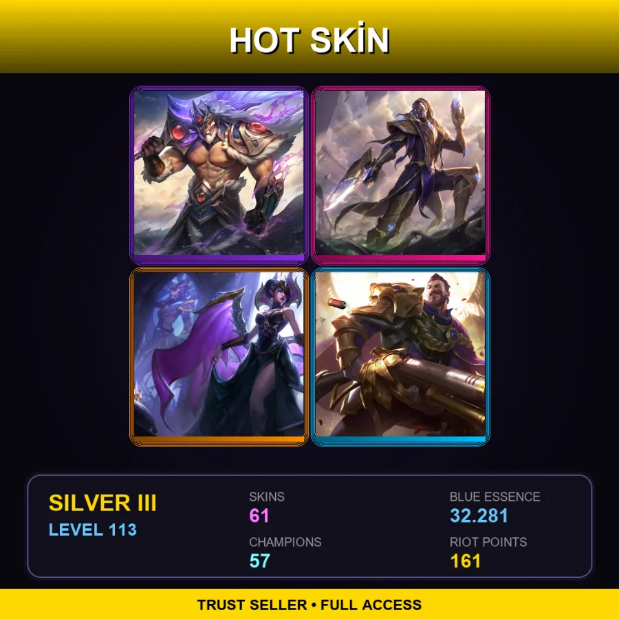 SG | Lv113 | Silver III | 61 Skin | 57 Champ