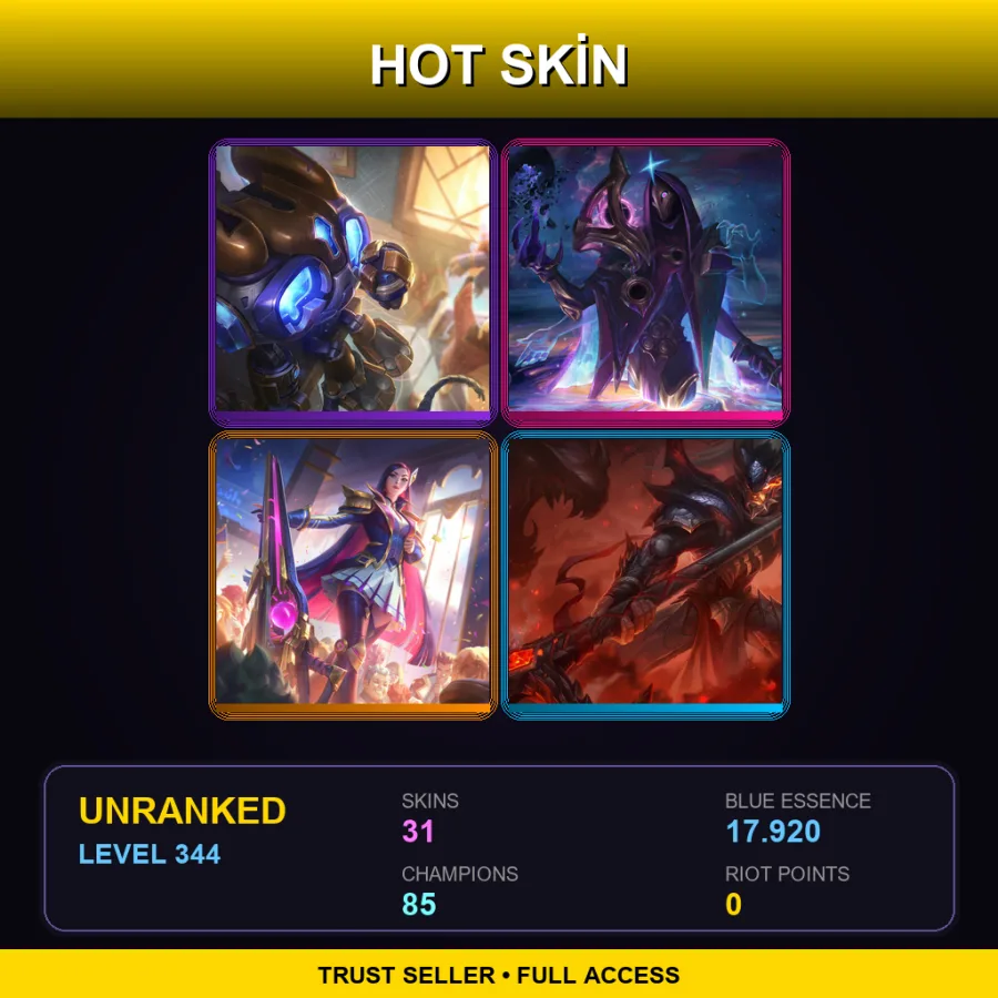 LAN | Lv344 | Unranked | 31 Skin | 85 Champ