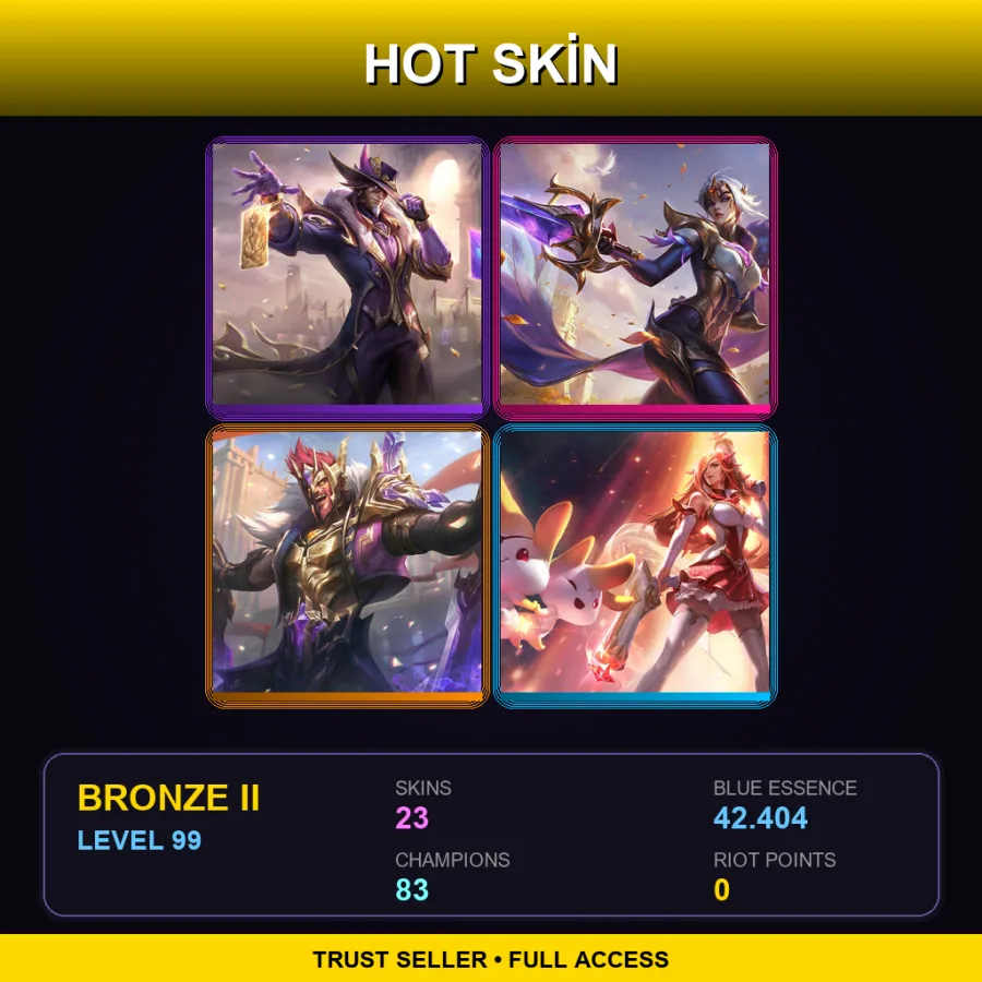LAN | Lv99 | Bronze II | 23 Skin | 83 Champ
