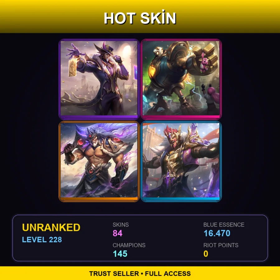 LAN | Lv228 | Unranked | 84 Skin | 145 Champ — Coven Leblanc