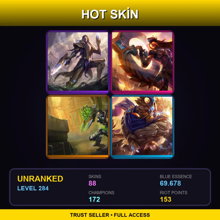 LAS | Lv284 | Unranked | 88 Skin | 172 Champ