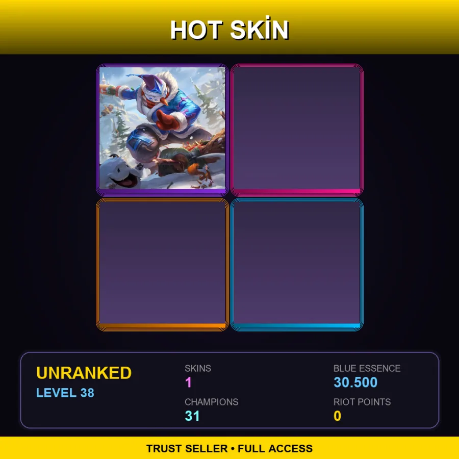 TR | Lv38 | Unranked | 1 Skin | 31 Champ — Unranked / Smurf League of Legends
