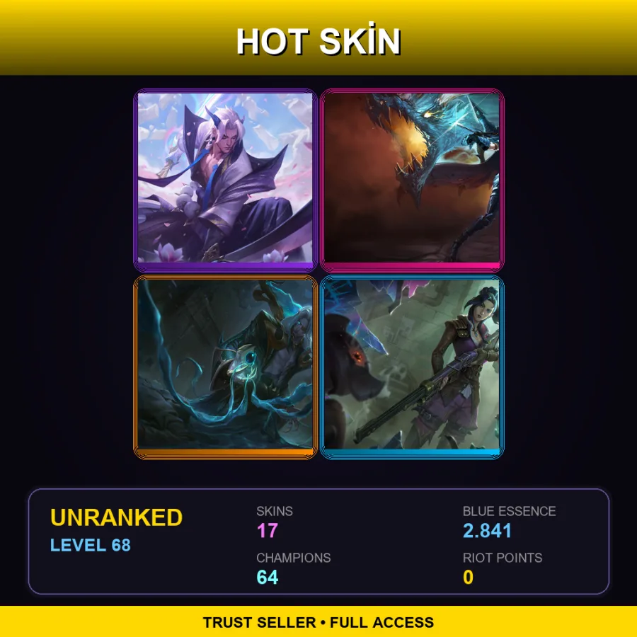 LAS | Lv68 | Unranked | 17 Skin | 64 Champ — Soul Fighter Samira