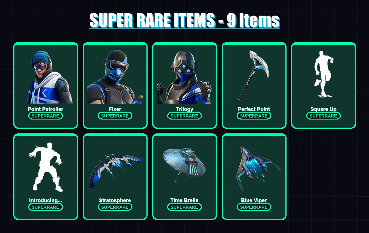 [PC/XBOX] | Point Patroller | Fixer | Trilogy | Twyn | Paradigm (Reality-659) | 31 skin | 77 pickaxe | 46 emote | 75 glider | Lv1060