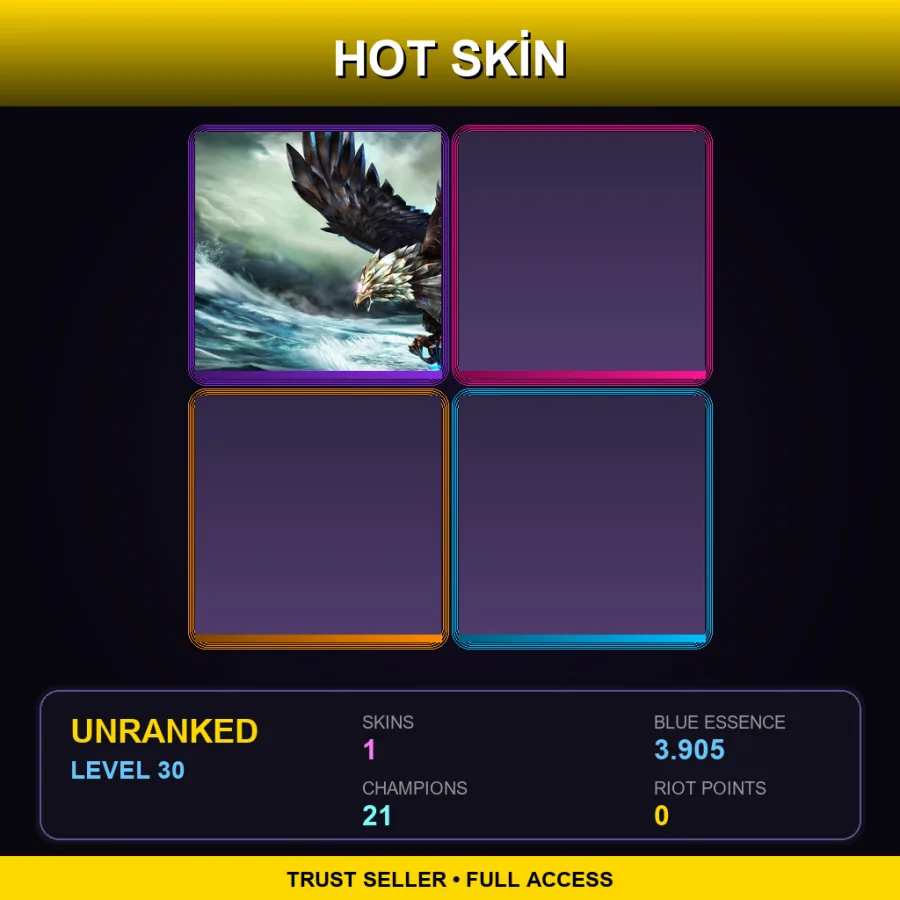 EUNE | Lv30 | Unranked | 1 Skin | 21 Champ — LoL account