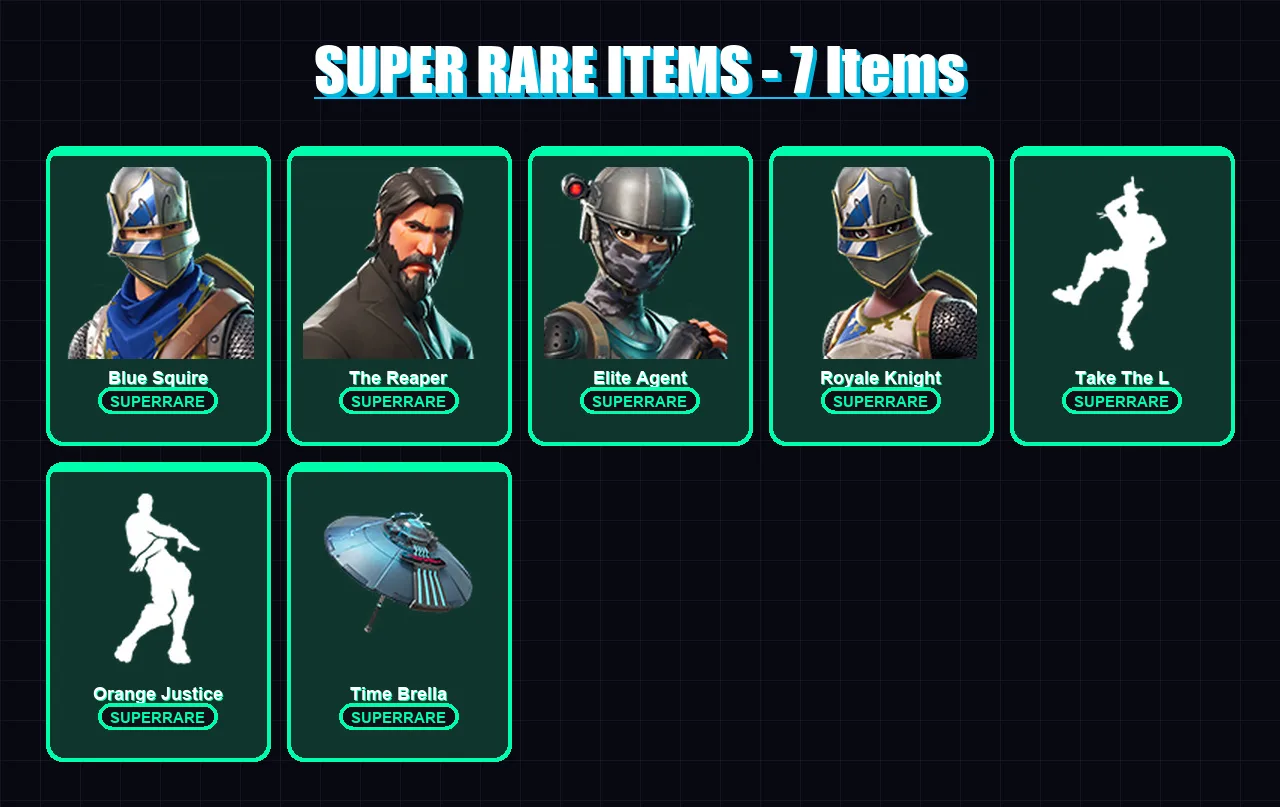 [PC] | Blue Squire | The Reaper | Elite Agent | Royale Knight | Carbide | 69 skin | 83 pickaxe | 88 emote | 79 glider | Lv1071