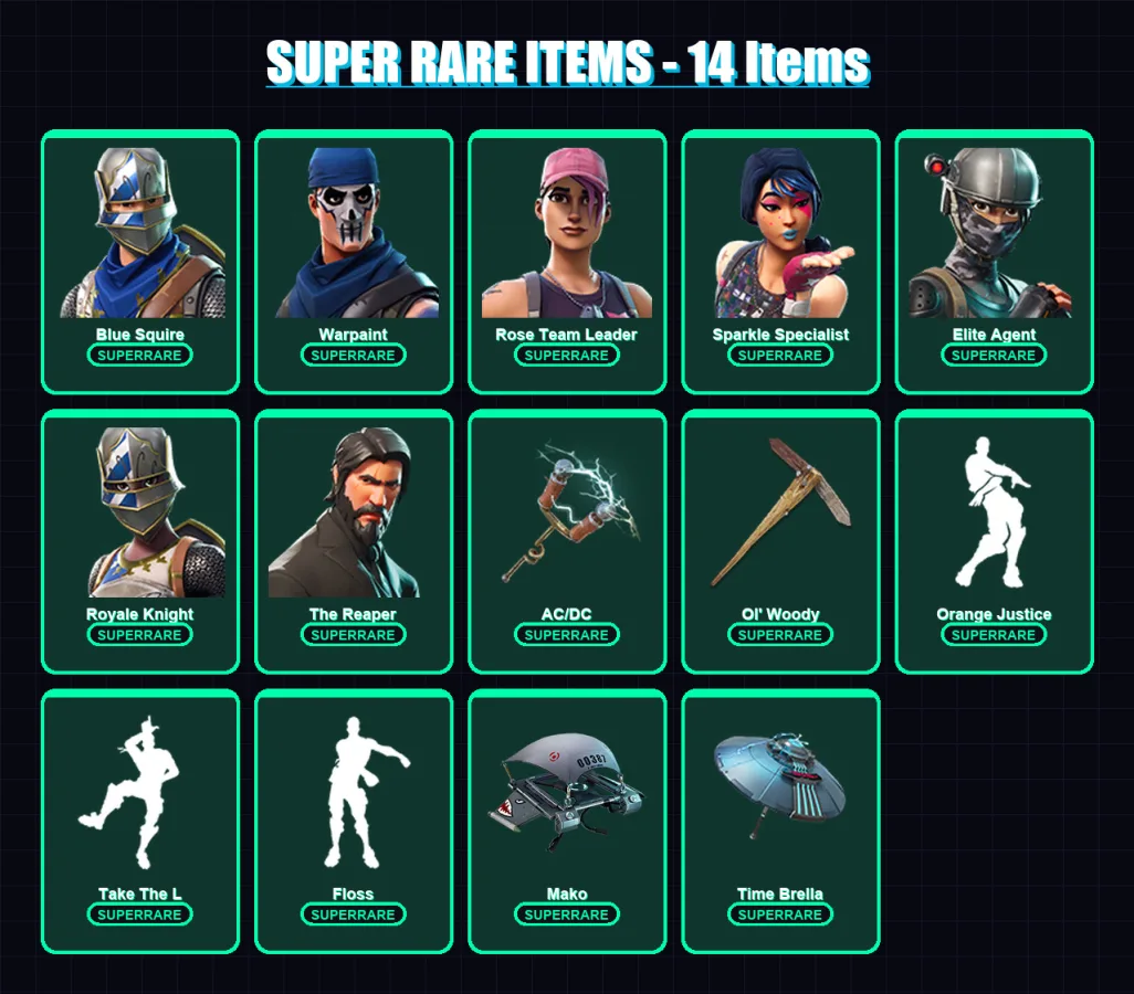 [PC/XBOX/PSN] | Blue Squire | Warpaint | Rose Team Leader | Sparkle Specialist | Elite Agent | 14 skin | 17 pickaxe | 25 emote | 22 glider | Lv311 — Fortnite account