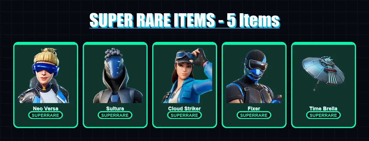 [PS4/PS5/XBOX/PC] | Neo Versa | Sultura | Cloud Striker | Fixer | Kado Thorne | 93 skin | 103 pickaxe | 84 emote | 106 glider | Lv1254