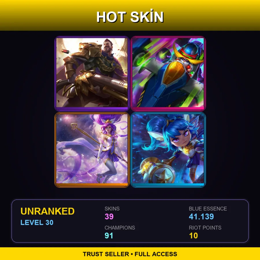 EUNE | Lv30 | Unranked | 39 Skin | 91 Champ