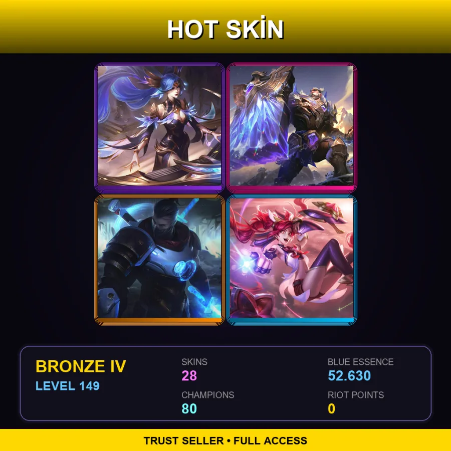 EUW | Lv149 | Bronze IV | 28 Skin | 80 Champ
