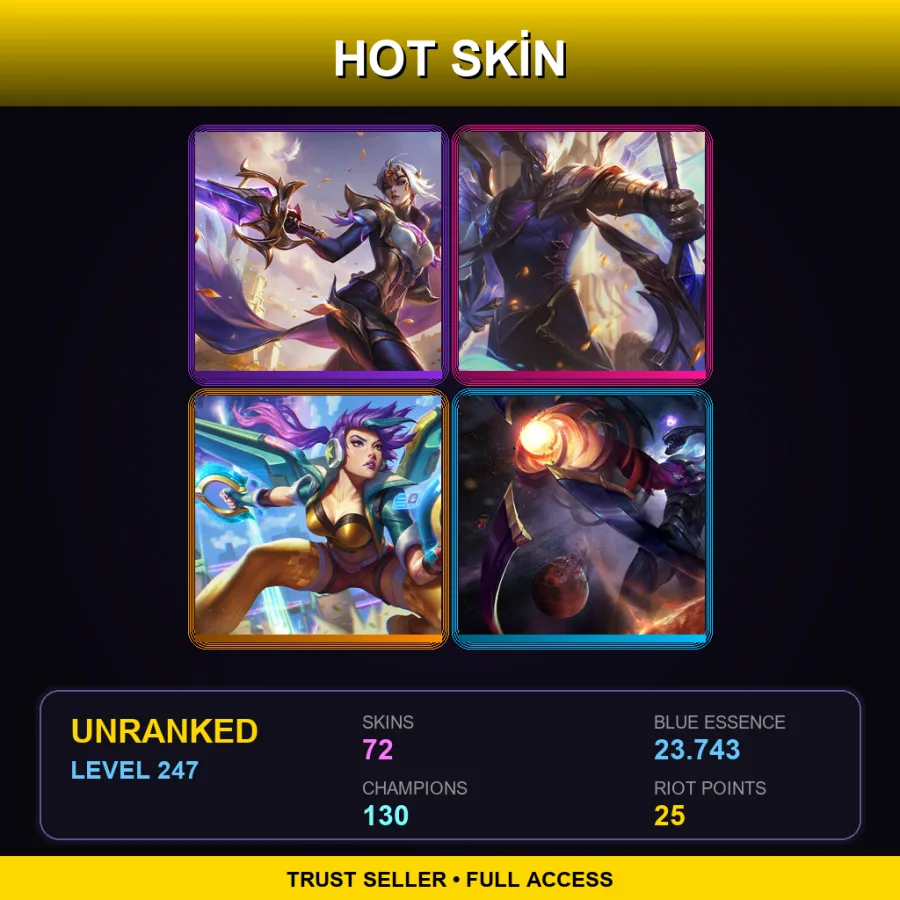 SG | Lv247 | Unranked | 72 Skin | 130 Champ — High Noon Darius