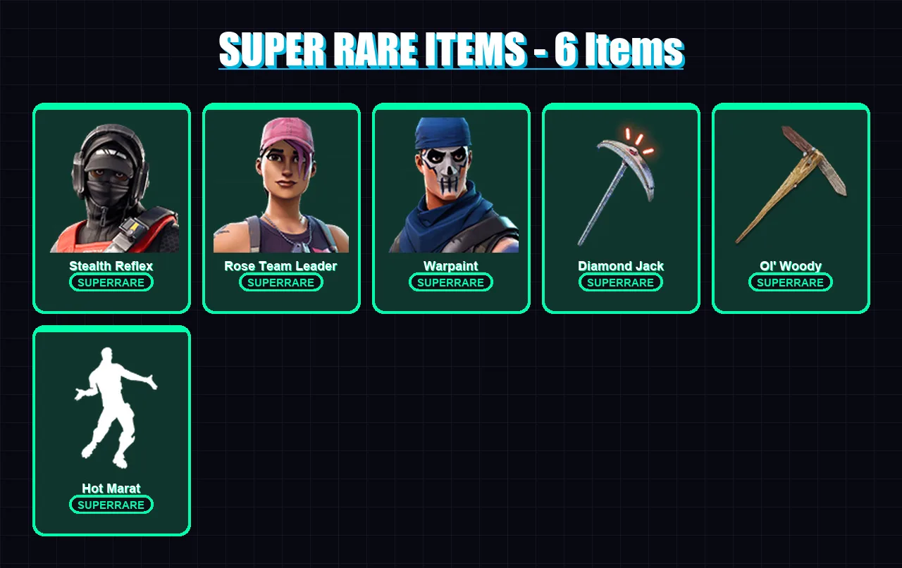 [PC/XBOX/PSN] | Stealth Reflex | Rose Team Leader | Warpaint | Ronin | Sentinel | 87 skin | 96 pickaxe | 78 emote | 103 glider | Lv1688