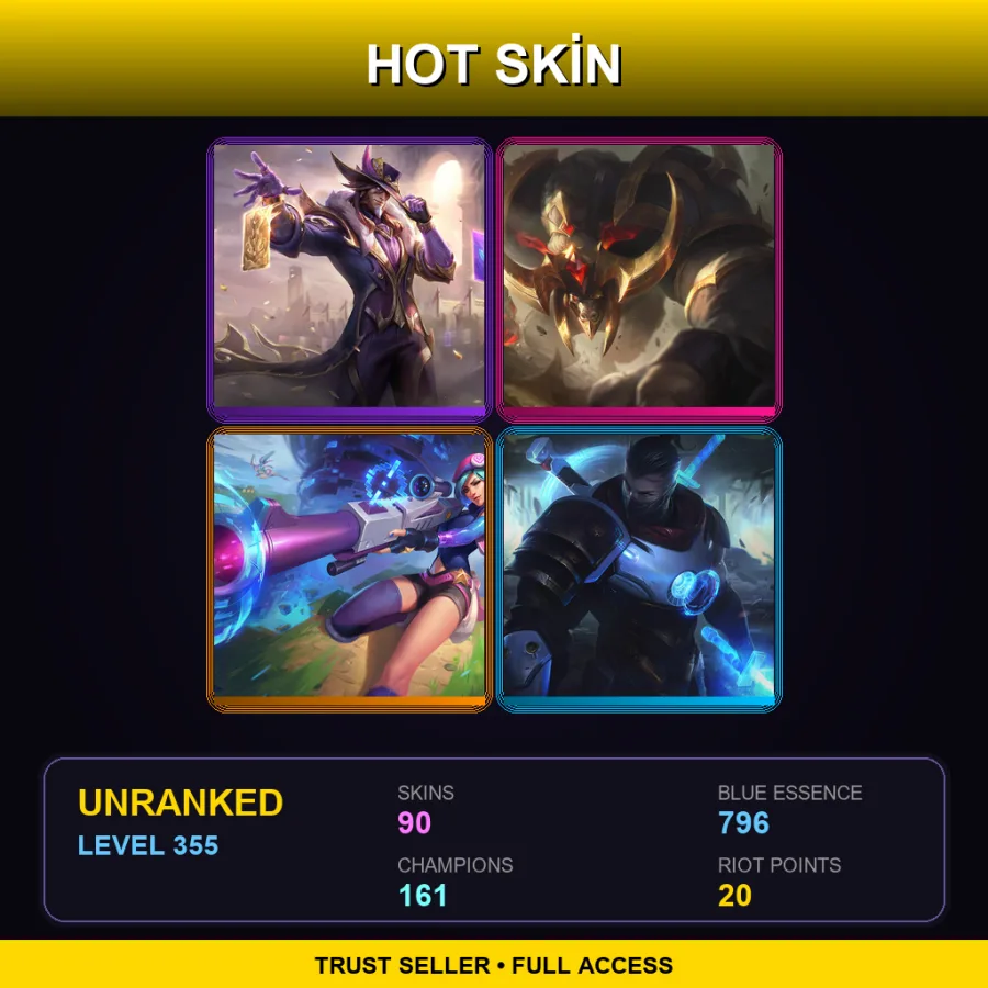 LAN | Lv355 | Unranked | 90 Skin | 161 Champ — Bioforge Darius