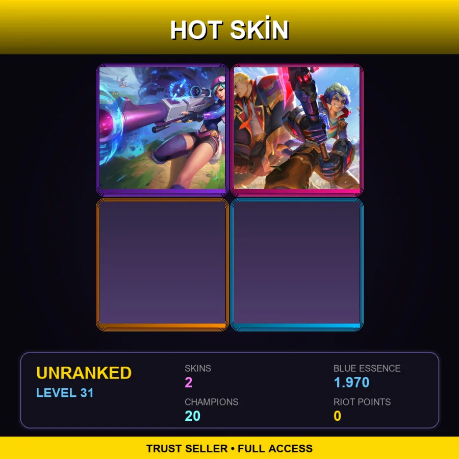 EUNE | Arcade Caitlyn | Battle Academia Wukong | 2 Skin | 20 Champ | Lv31