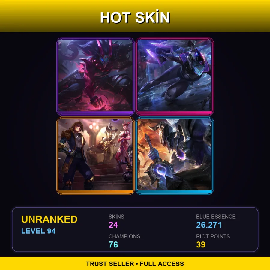 VN | Lv94 | Unranked | 24 Skin | 76 Champ — Dragonslayer Olaf