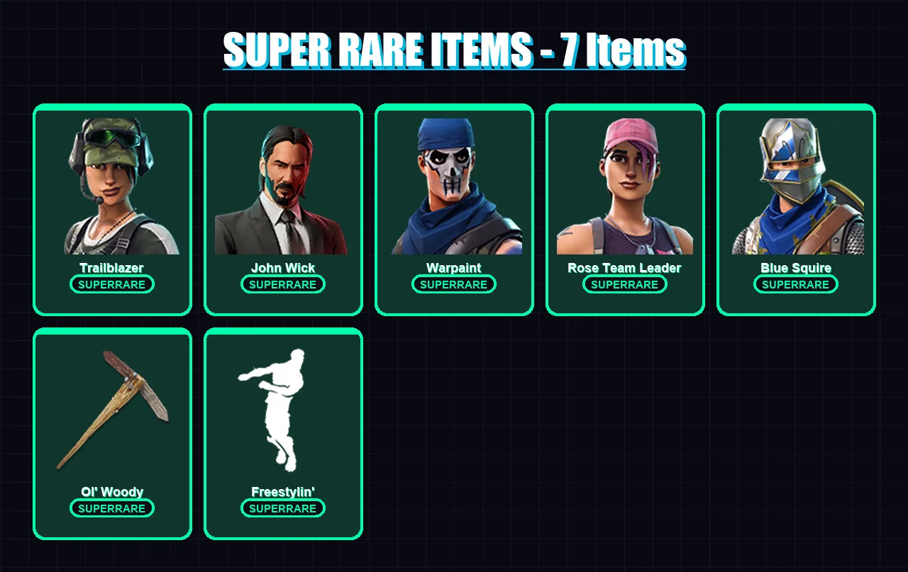 [PC/XBOX/PSN] | Trailblazer | John Wick | Warpaint | Rose Team Leader | Blue Squire | 18 skin | 24 pickaxe | 16 emote | 19 glider | Lv135 — Fortnite account