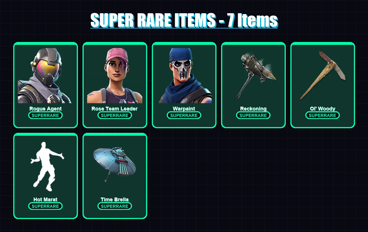 [PC/PSN] | Rogue Agent | Rose Team Leader | Warpaint | The Ice King | Vendetta | 51 skin | 74 pickaxe | 76 emote | 80 glider | Lv1005