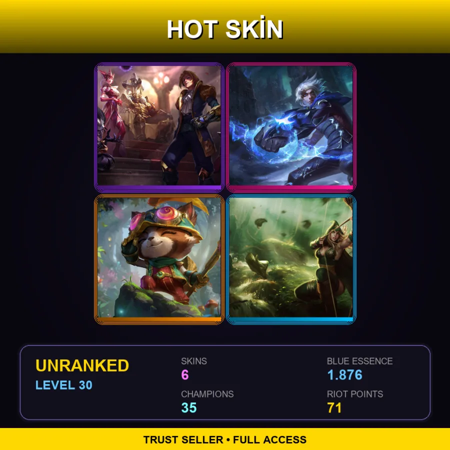 EUNE | Lv30 | Unranked | 6 Skin | 35 Champ