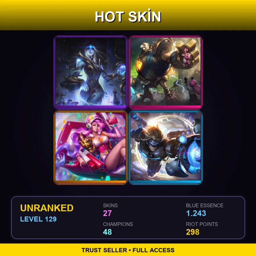 EUW | Lv129 | Unranked | 27 Skin | 48 Champ