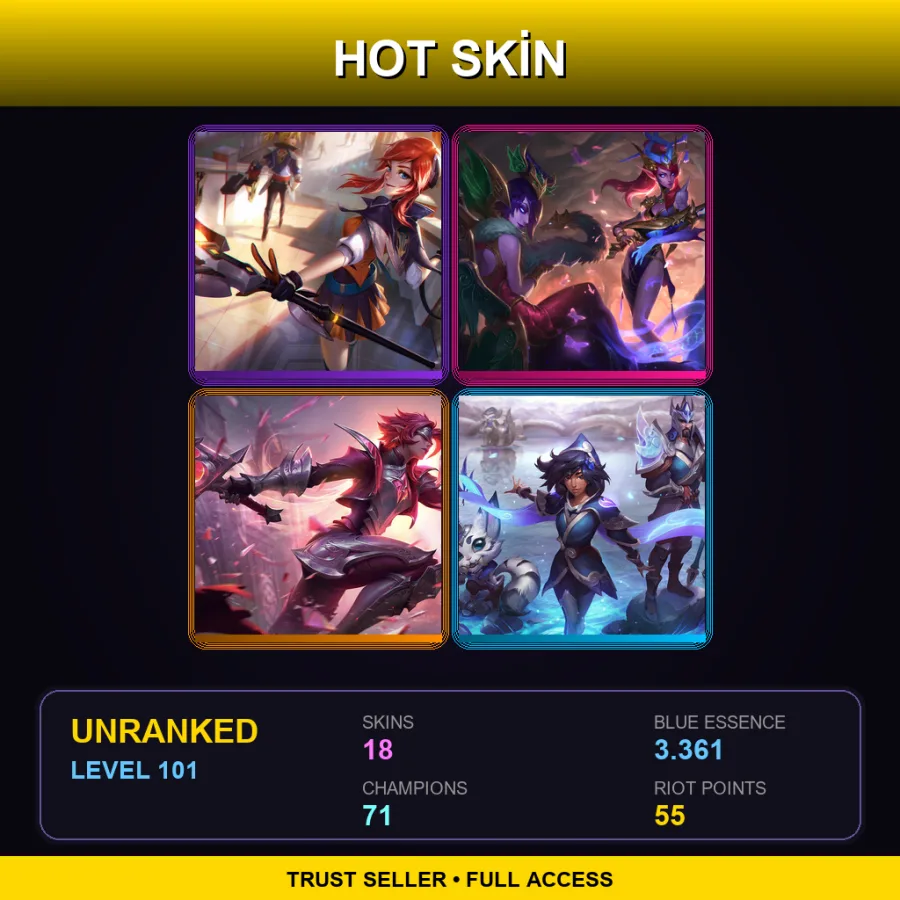 EUNE | Lv101 | Unranked | 18 Skin | 71 Champ