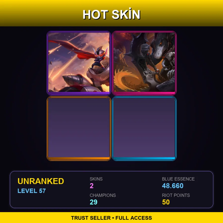 EUNE | Lv57 | Unranked | 2 Skin | 29 Champ — Galactic Renekton