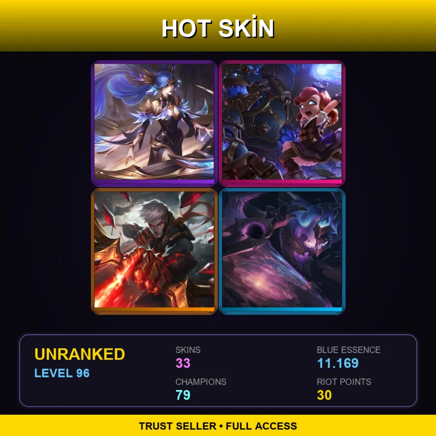 TR | Lv96 | Unranked | 33 Skin | 79 Champ
