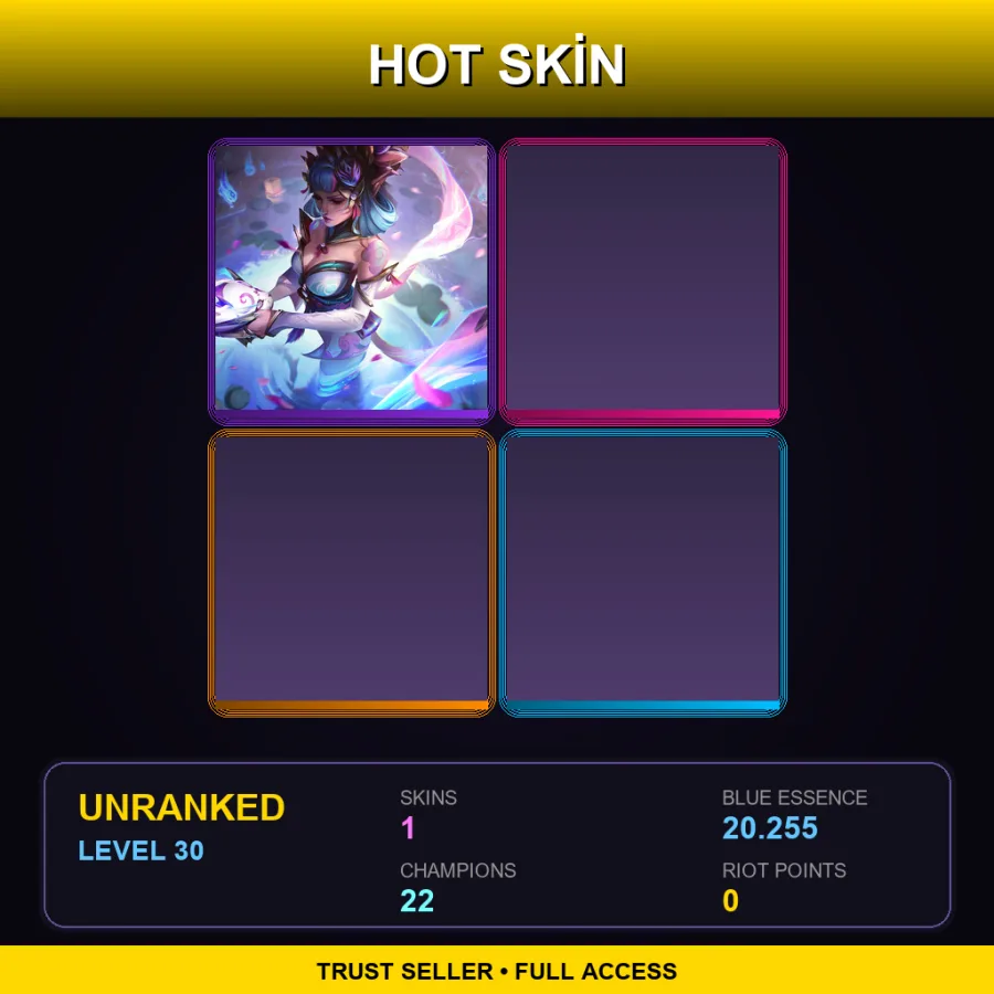 EUW | Lv30 | Unranked | 1 Skin | 22 Champ