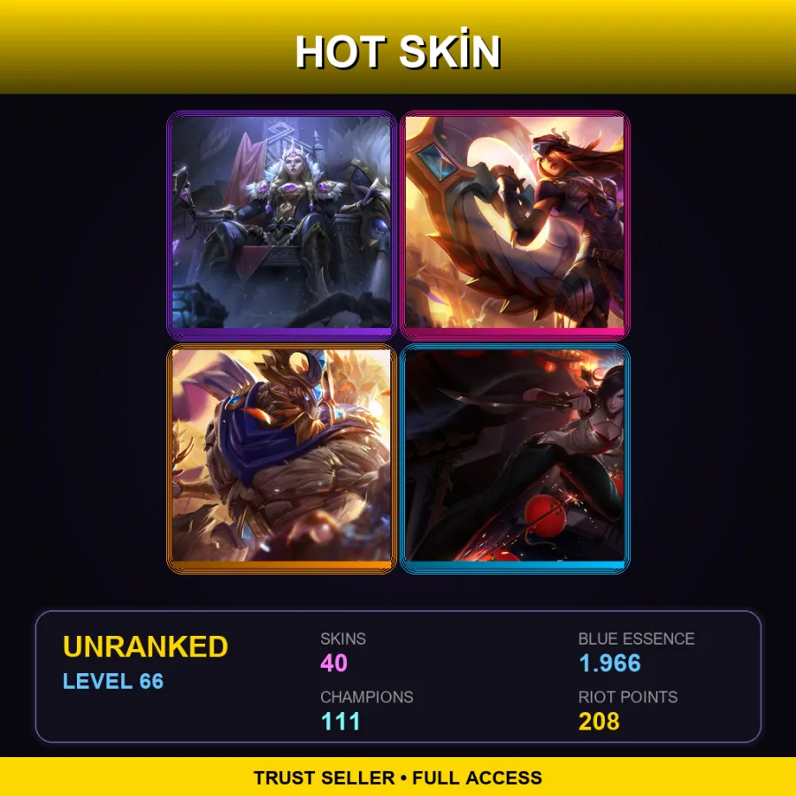 NA | Lv66 | Unranked | 40 Skin | 111 Champ
