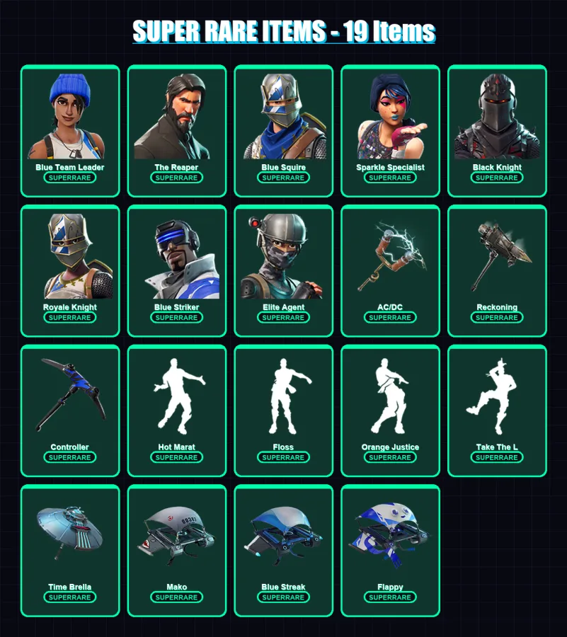 [PS4/PS5/PC] | Blue Team Leader | The Reaper | Blue Squire | 102 skin | Lv1939