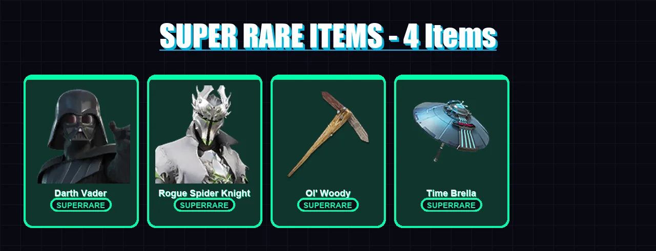 [PC/PSN] | Darth Vader | Rogue Spider Knight | The Ageless | Valeria | Malik | 113 skin | 151 pickaxe | 118 emote | 134 glider | Lv2220