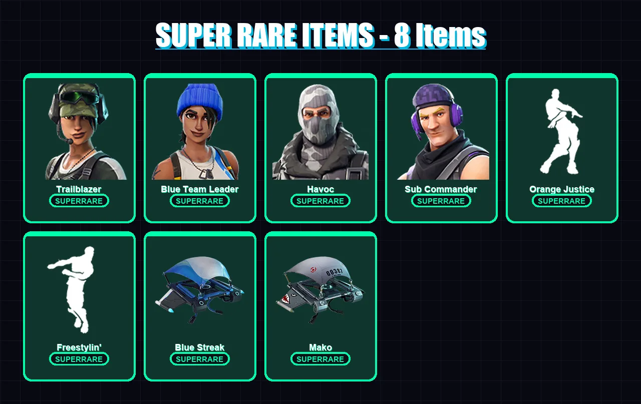 [PC/XBOX/PSN] | Trailblazer | Blue Team Leader | Havoc | Sub Commander | Trailblazer Tai | 5 skin | 4 pickaxe | 9 emote | 13 glider | Lv302