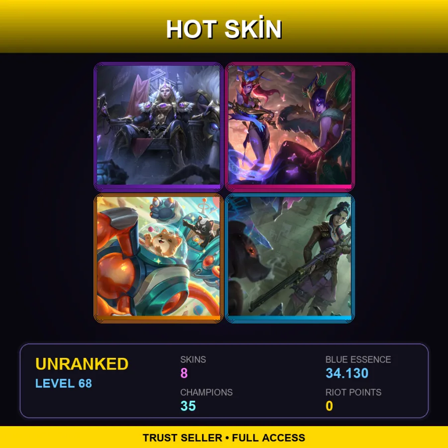 TR | Victorious Sejuani | Lunar Wraith Morgana | Space Groove Blitz & Crank | Arcane Enforcer Caitlyn | 8 Skin | 35 Champ | Lv68