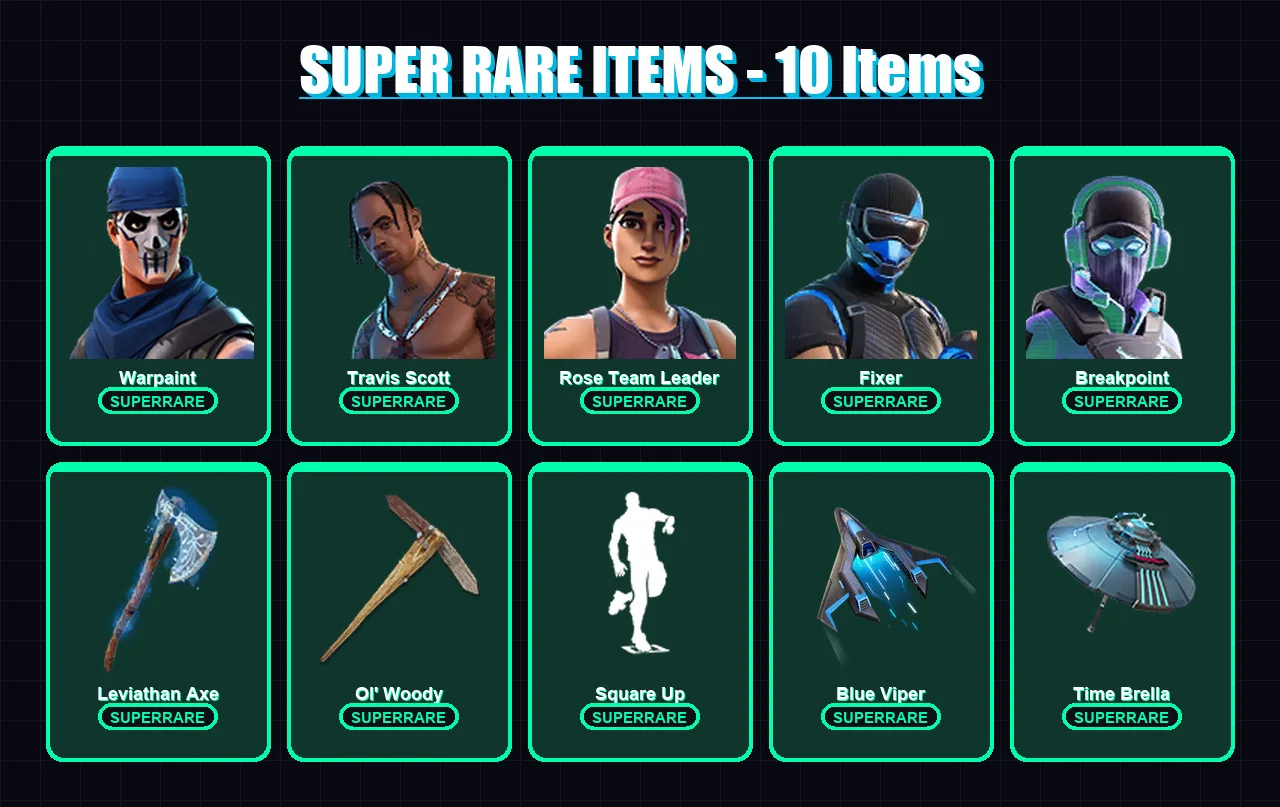[PS4/PS5/XBOX/PC] | Warpaint | Travis Scott | Rose Team Leader | Fixer | Breakpoint | 95 skin | 94 pickaxe | 90 emote | 93 glider | Lv1399