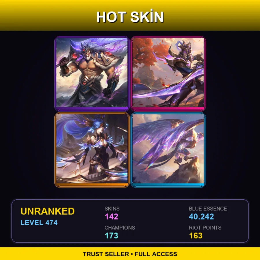 LAN | Victorious Tryndamere | Victorious Master Yi | Victorious Sona | Victorious Anivia | 142 Skin | 173 Champ | Lv474