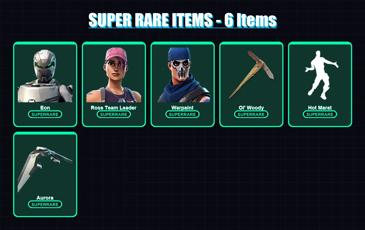 [PC/XBOX/PSN] | Eon | Rose Team Leader | Warpaint | Drift | Lynx | 16 skin | 19 pickaxe | 30 emote | 22 glider | Lv261