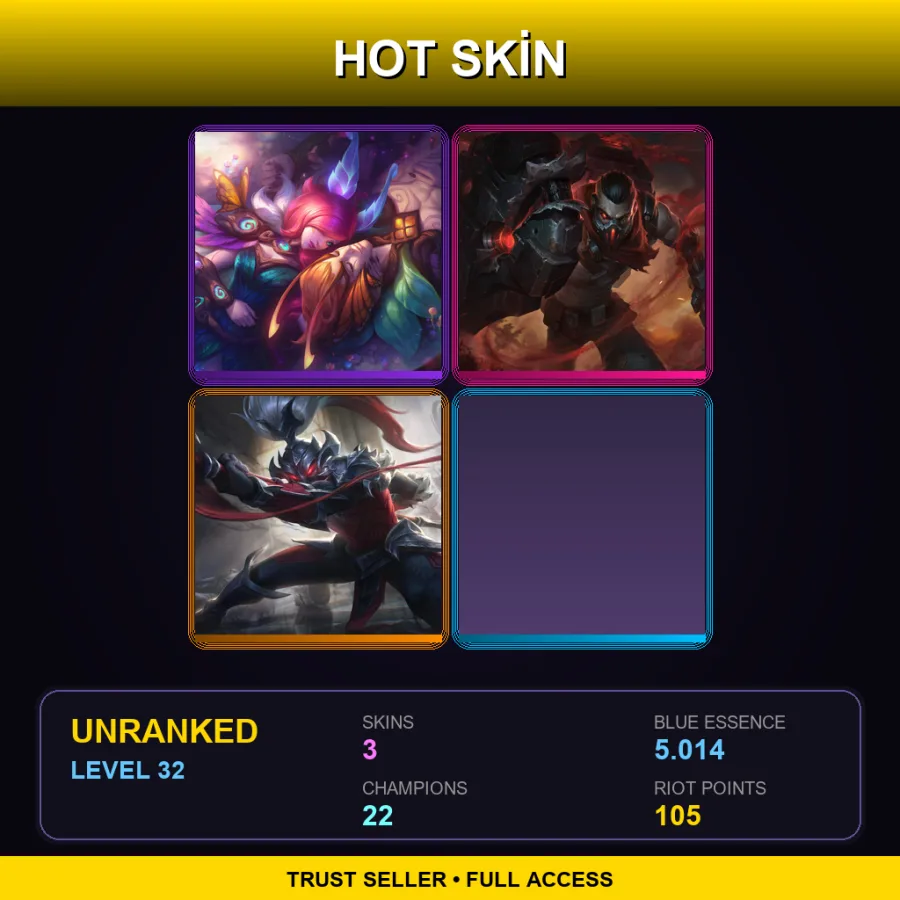SG | Lv32 | Unranked | 3 Skin | 22 Champ — Marauder Xin Zhao