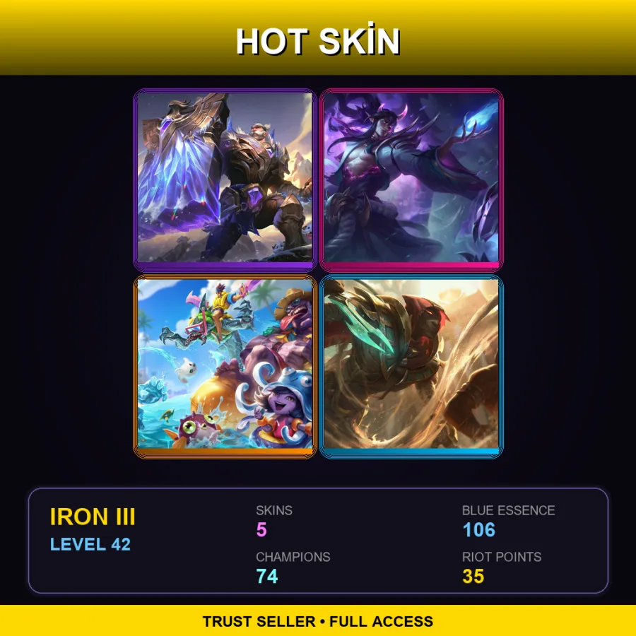 TR | Lv42 | Iron III | 5 Skin | 74 Champ