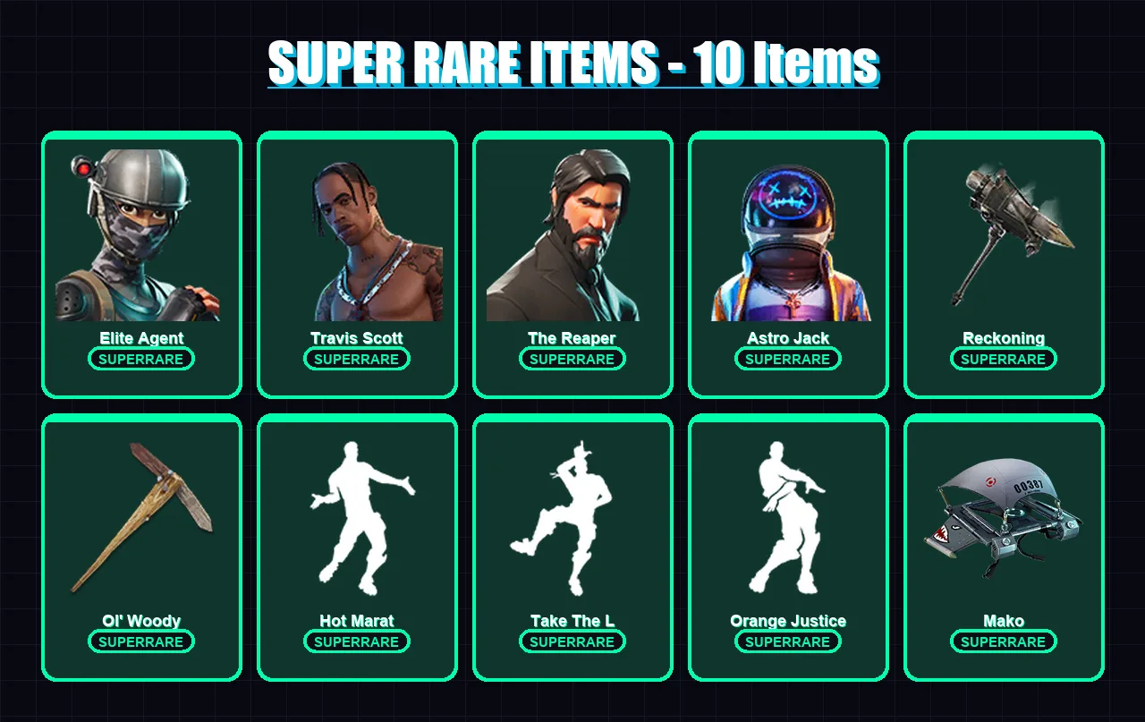[PC/XBOX/PSN] | Elite Agent | Travis Scott | The Reaper | Astro Jack | Hybrid | 73 skin | 42 pickaxe | 58 emote | 45 glider | Lv658 — Fortnite account