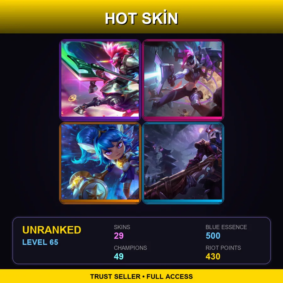 EUW | Lv65 | Unranked | 29 Skin | 49 Champ