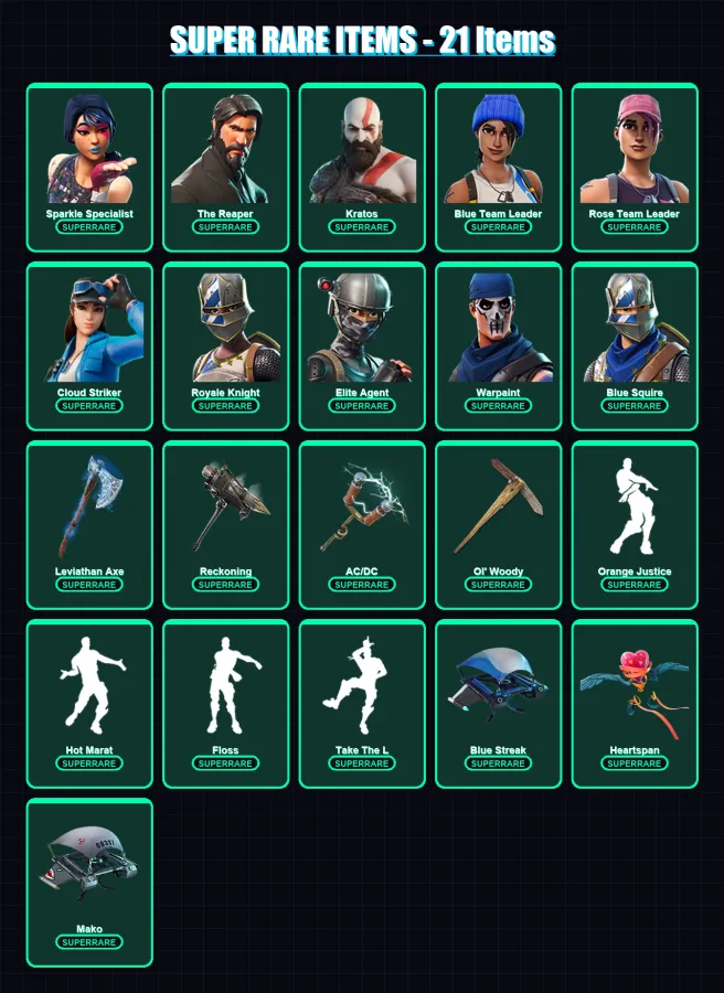 [PS4/PS5/XBOX/PC] | Sparkle Specialist | The Reaper | Kratos | 98 skin | Lv1112