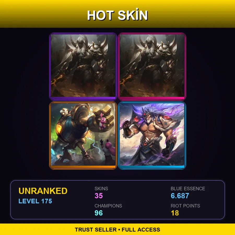 LAN | Lv175 | Unranked | 35 Skin | 96 Champ — Chosen Master Yi
