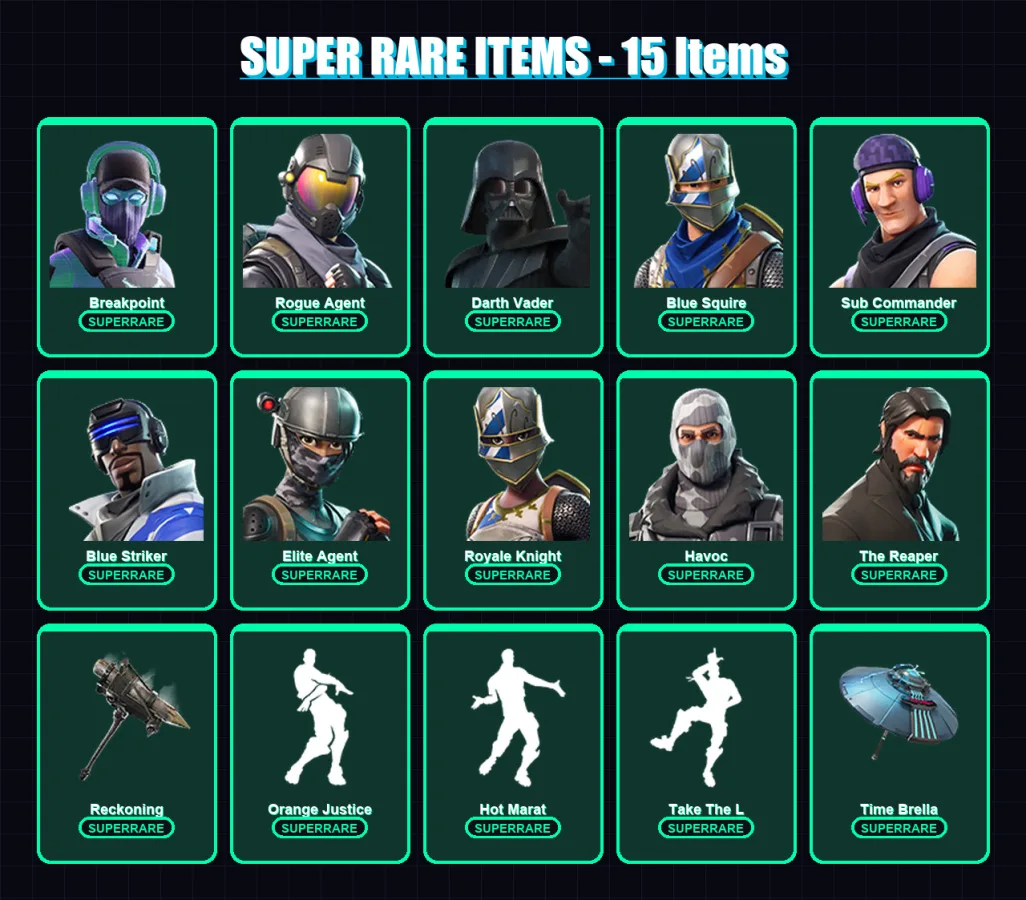 [PS4/PS5/XBOX/PC] | Breakpoint | Rogue Agent | Darth Vader | Blue Squire | Sub Commander | 176 skin | 149 pickaxe | 148 emote | 165 glider | Lv1987 — Fortnite account