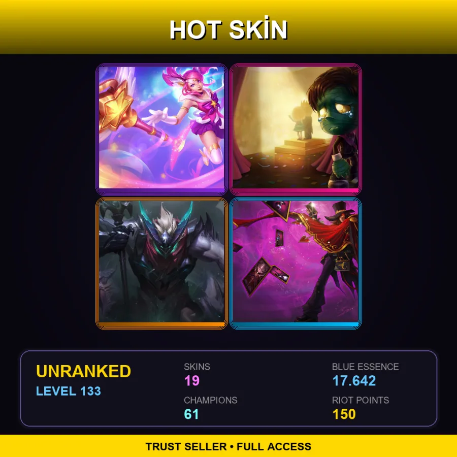 LAN | Lv133 | Unranked | 19 Skin | 61 Champ