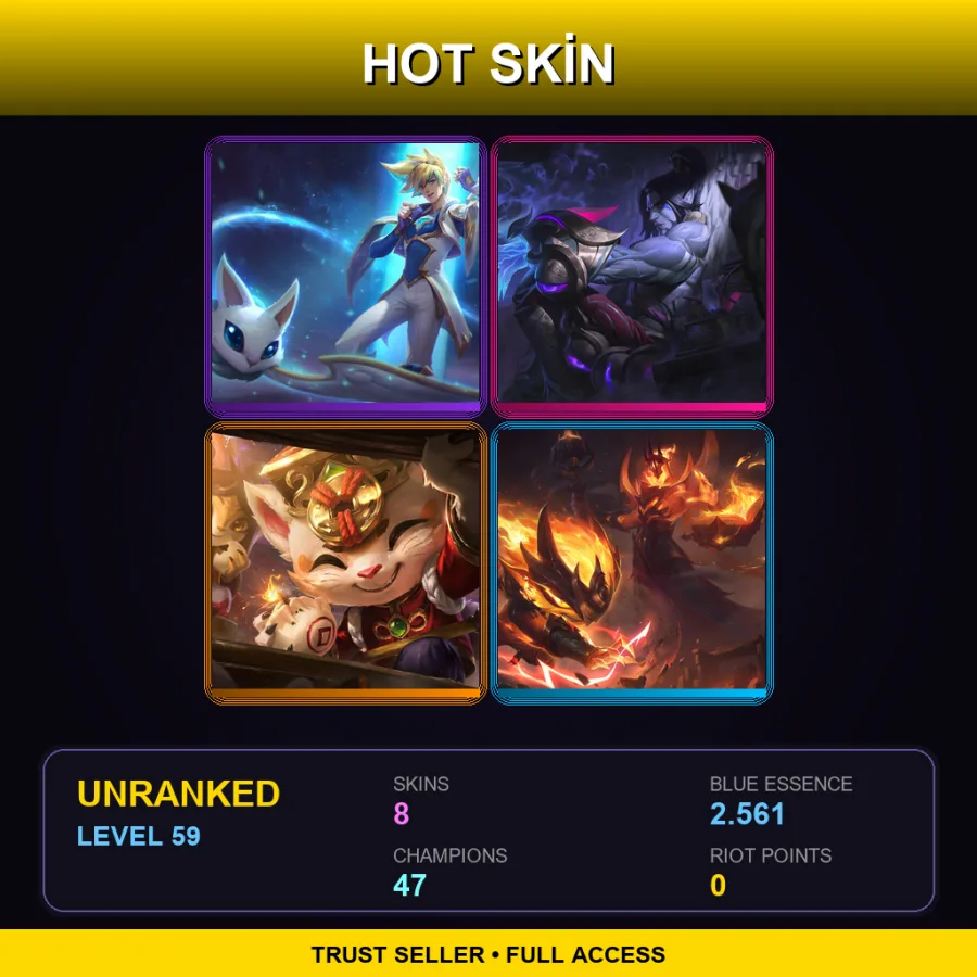 LAS | Lv59 | Unranked | 8 Skin | 47 Champ