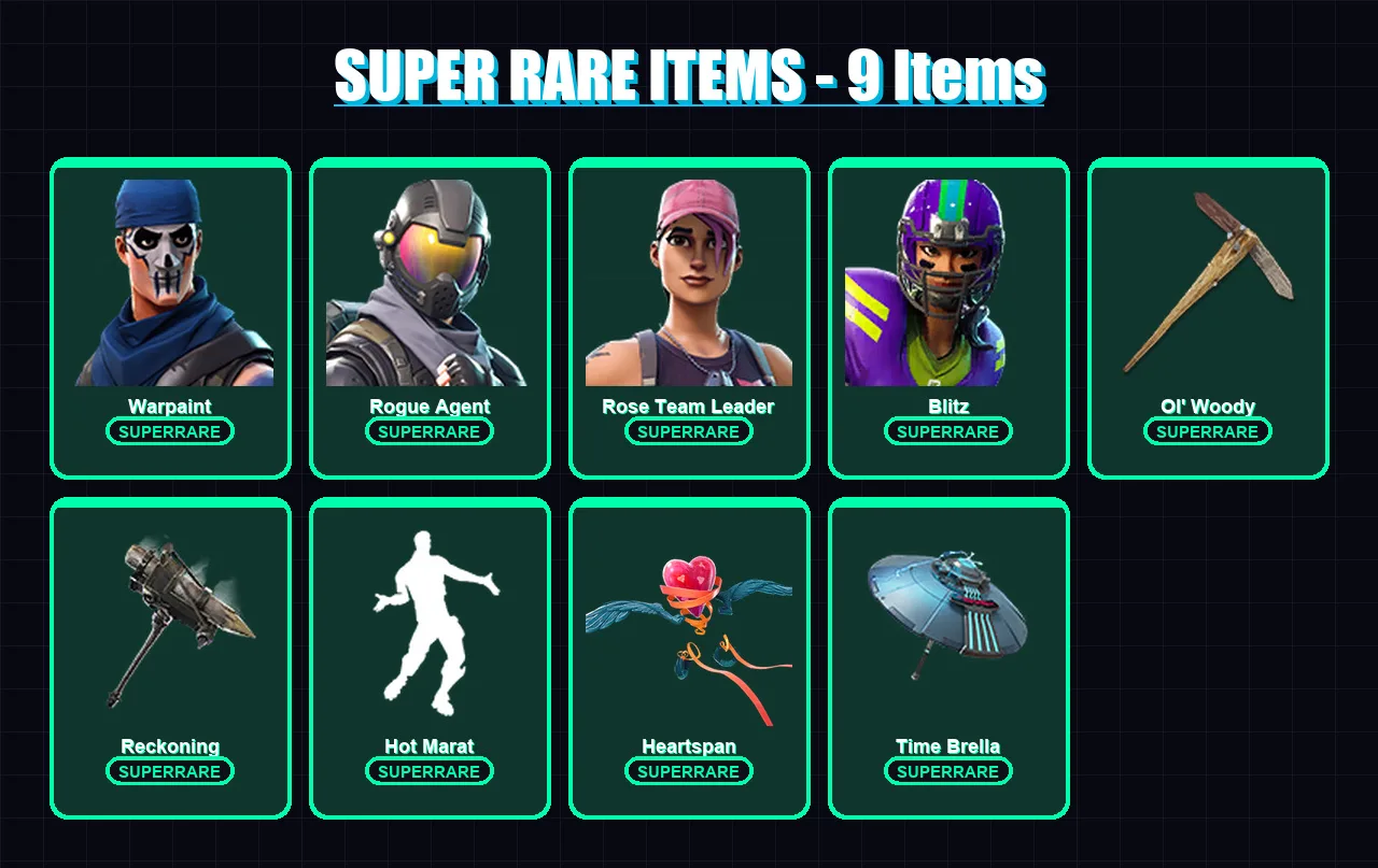[PC/PSN] | Warpaint | Rogue Agent | Rose Team Leader | Blitz | Mecha Cuddle Master | 53 skin | 57 pickaxe | 51 emote | 46 glider | Lv523