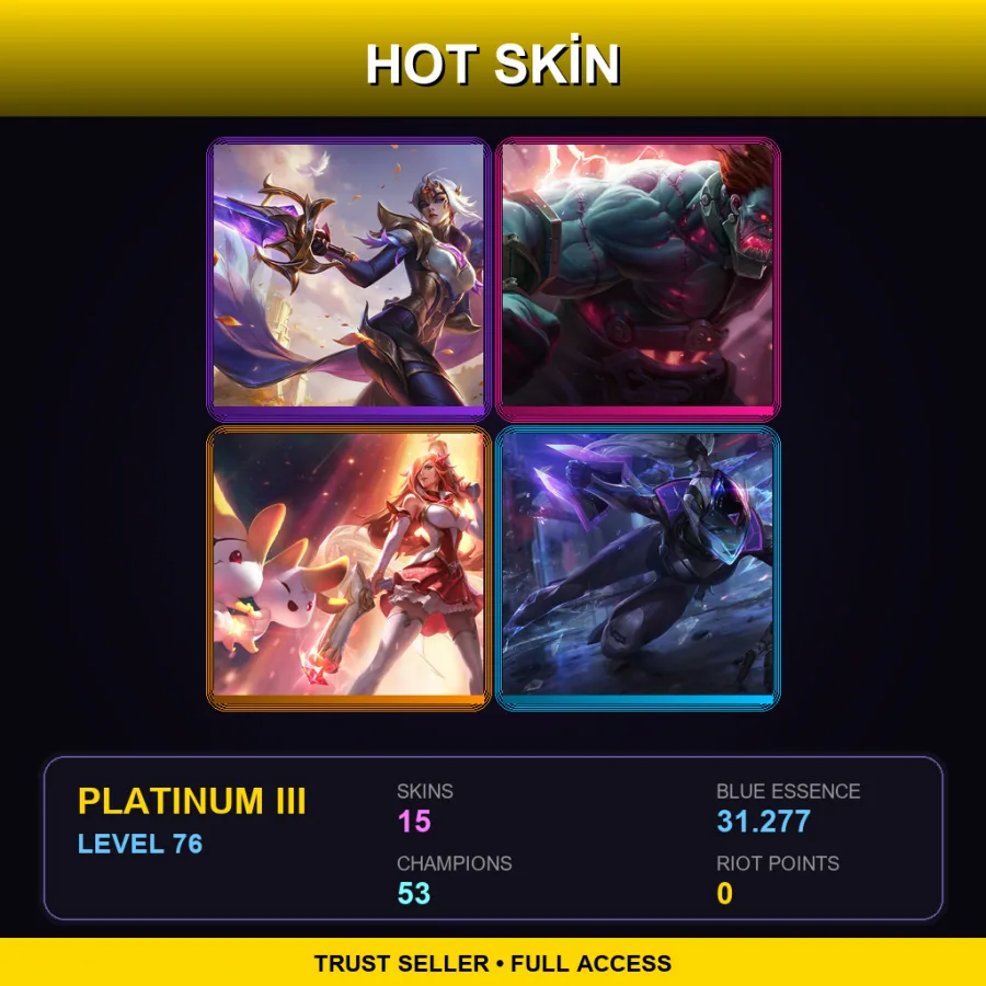 BR | Victorious Fiora | Hextech Sion | Star Guardian Miss Fortune | PROJECT: Vayne | 15 Skin | 53 Champ | Platinum III | Lv76