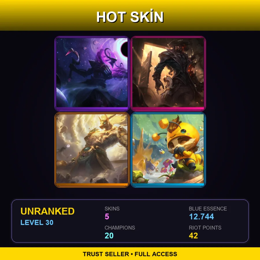 EUNE | Lv30 | Unranked | 5 Skin | 20 Champ — LoL account
