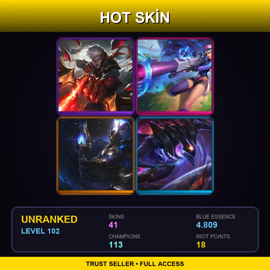 RU | Lv102 | Unranked | 41 Skin | 113 Champ