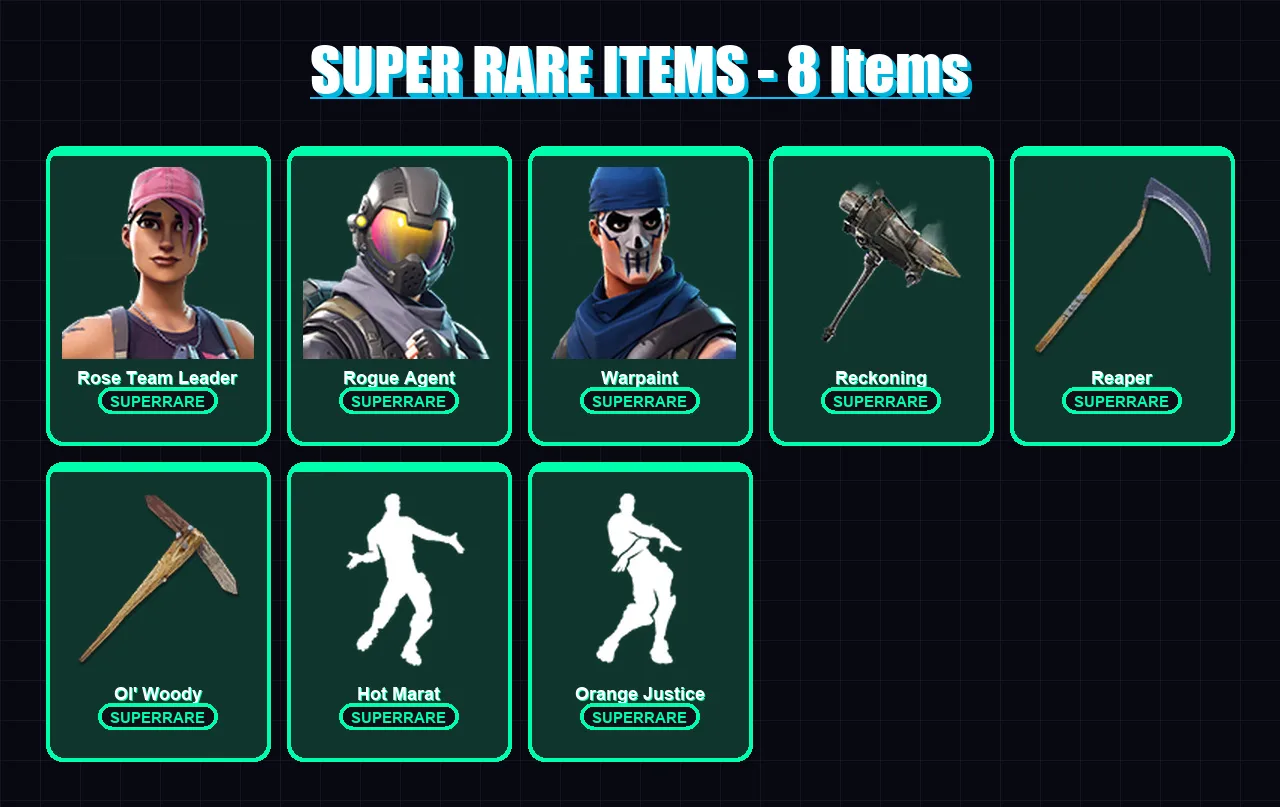 [PC/PSN] | Rose Team Leader | Rogue Agent | Warpaint | Valeria | Calamity | 76 skin | 66 pickaxe | 73 emote | 52 glider | Lv787