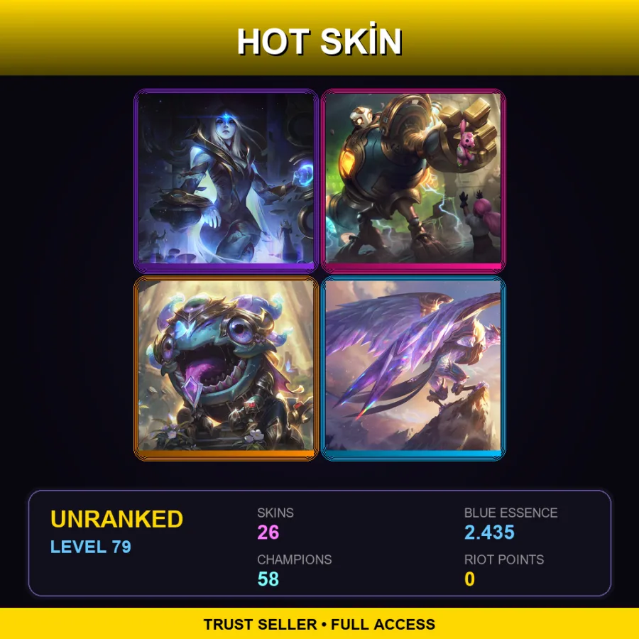 LAN | Lv79 | Unranked | 26 Skin | 58 Champ — Jade Fang Cassiopeia